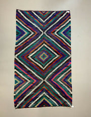 Vintage Turkish Kilim 270x150 cm wool Kelim rug Large, Purple, Red, Black, Blue