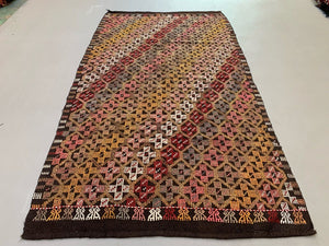 Large Vintage Turkish Kilim Rug 282x160 cm Wool Jajim Kelim