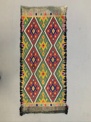 Vintage Turkish Mini Kilim 95x42 cm Wool Small Kelim Runner, shabby Chic