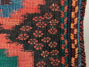 Vintage Baluchi Kilim 206x120 cm Wool Kelim Rug Red Black Medium
