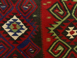 Small Vintage Turkish Kilim Rug 100x75 cm Wool Kelim
