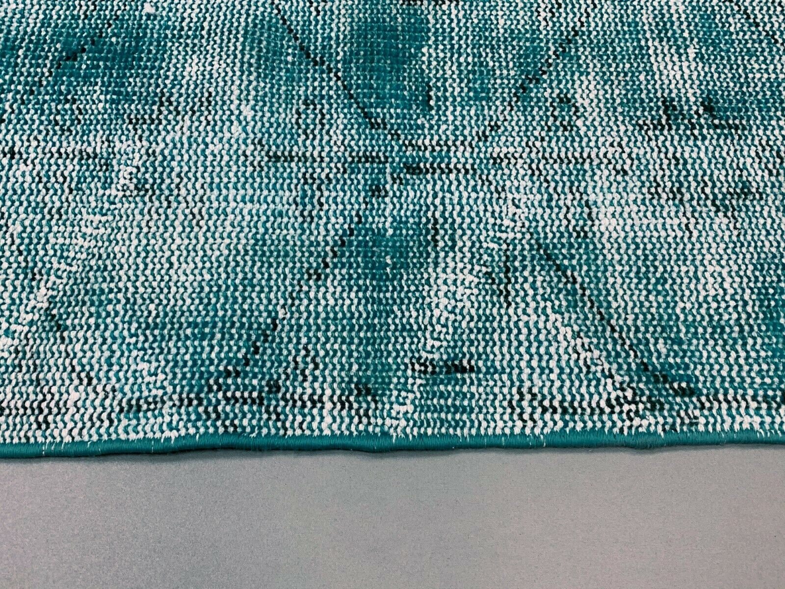 Distressed Turkish Narrow Runner 282x88 cm wool Vintage rug, Overdyed Blue kilimshop.myshopify.com