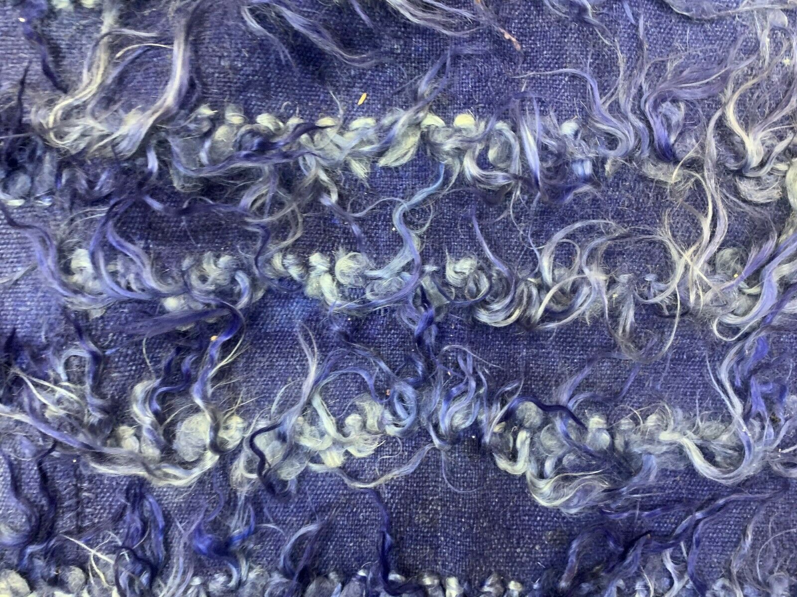 Antique Turkish Shabby Wool Rug 200x125 cm Blue, shabby chic, shaggy, shag pile kilimshop.myshopify.com