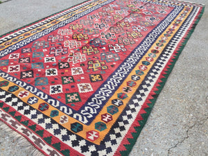 Antique Persian Kilim, kelim, country house boho vintage rustic rug, 282x152cm Antiques:Carpets & Rugs kilimshop.myshopify.com
