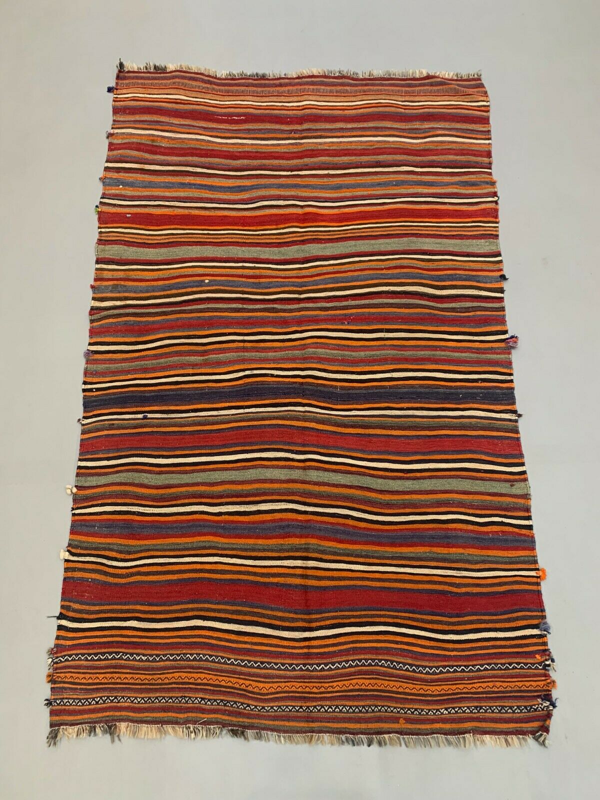 Vintage Qasgai Kilim 265x156 cm Wool Kelim Rug Large Red, Black, Pink, Colorful