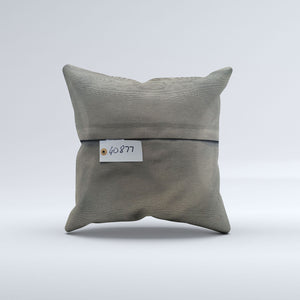 Vintage Turkish Kilim Cushion Cover 40x40 cm Square Wool Kelim Pillowcase  40877
