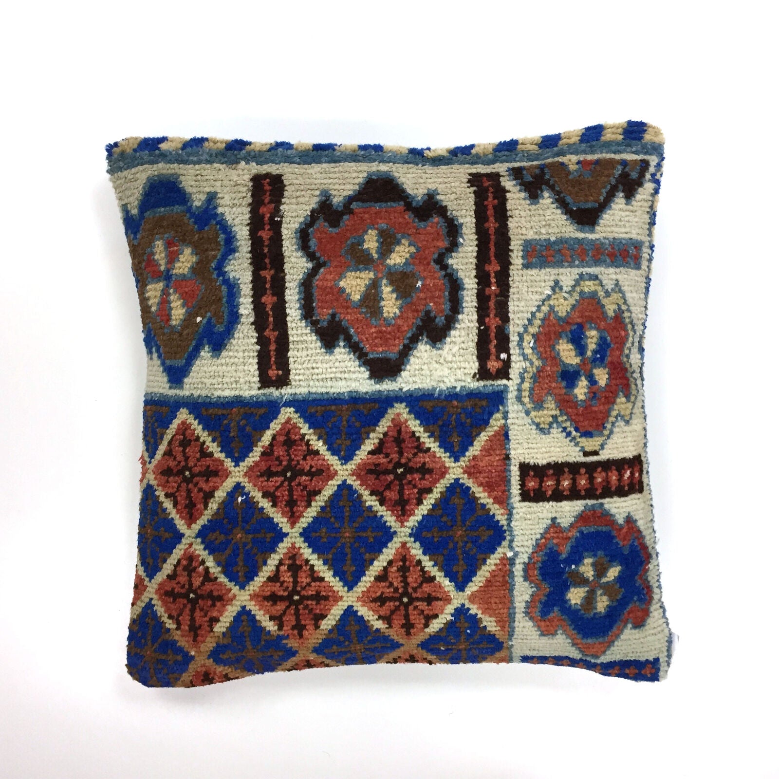 Carpet Cushion Cover Pillow 50x50 cm Turkish Moroccan Distressed Home, Furniture & DIY:Home Decor:Cushions kilimshop.myshopify.com