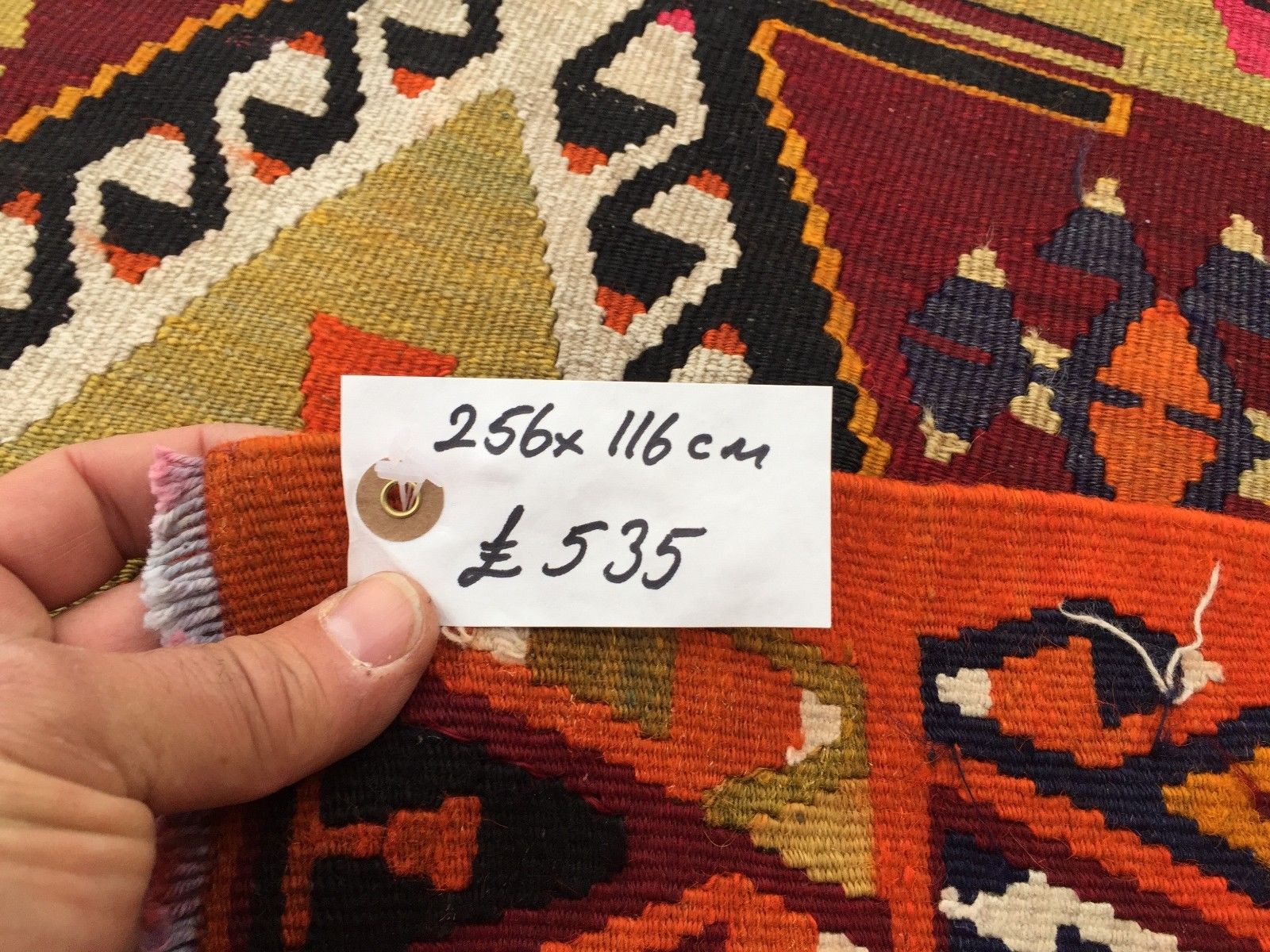 Vintage Turkish Kilim Kelim Rug 256x116 cm shabby chic wool, country home, boho Antiques:Carpets & Rugs kilimshop.myshopify.com