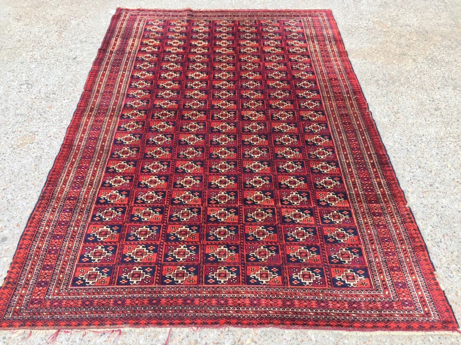 Antique Vintage Traditional Turkoman Rug Oriental Hand Made Rug 184x124cm boho Antiques:Carpets & Rugs kilimshop.myshopify.com