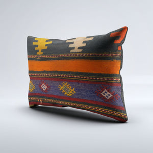 Vintage Turkish Kilim Cushion Cover 60x40 cm Square Wool Kelim Pillowcase 64710