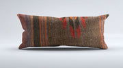 Vintage Turkish Kilim Cushion Cover 30x60 cm Lumbar Wool Kelim Pillowcase 36488