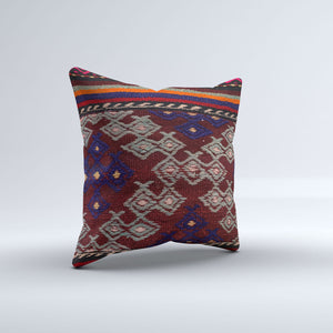 Vintage Turkish Kilim Cushion Cover 50x50 cm Square Wool Kelim Pillowcase 50451
