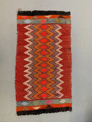 Vintage Turkish Mini Kilim 92x50 cm Wool Small Kelim Runner, shabby Chic