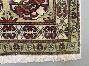 Vintage Turkish Rug 225x131 cm shabby carpet Central Anatolian Medium