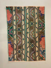 Distressed Turkish Rug 110x74 cm Vintage Shabby, Runner, Green, Brown Small kilimshop.myshopify.com