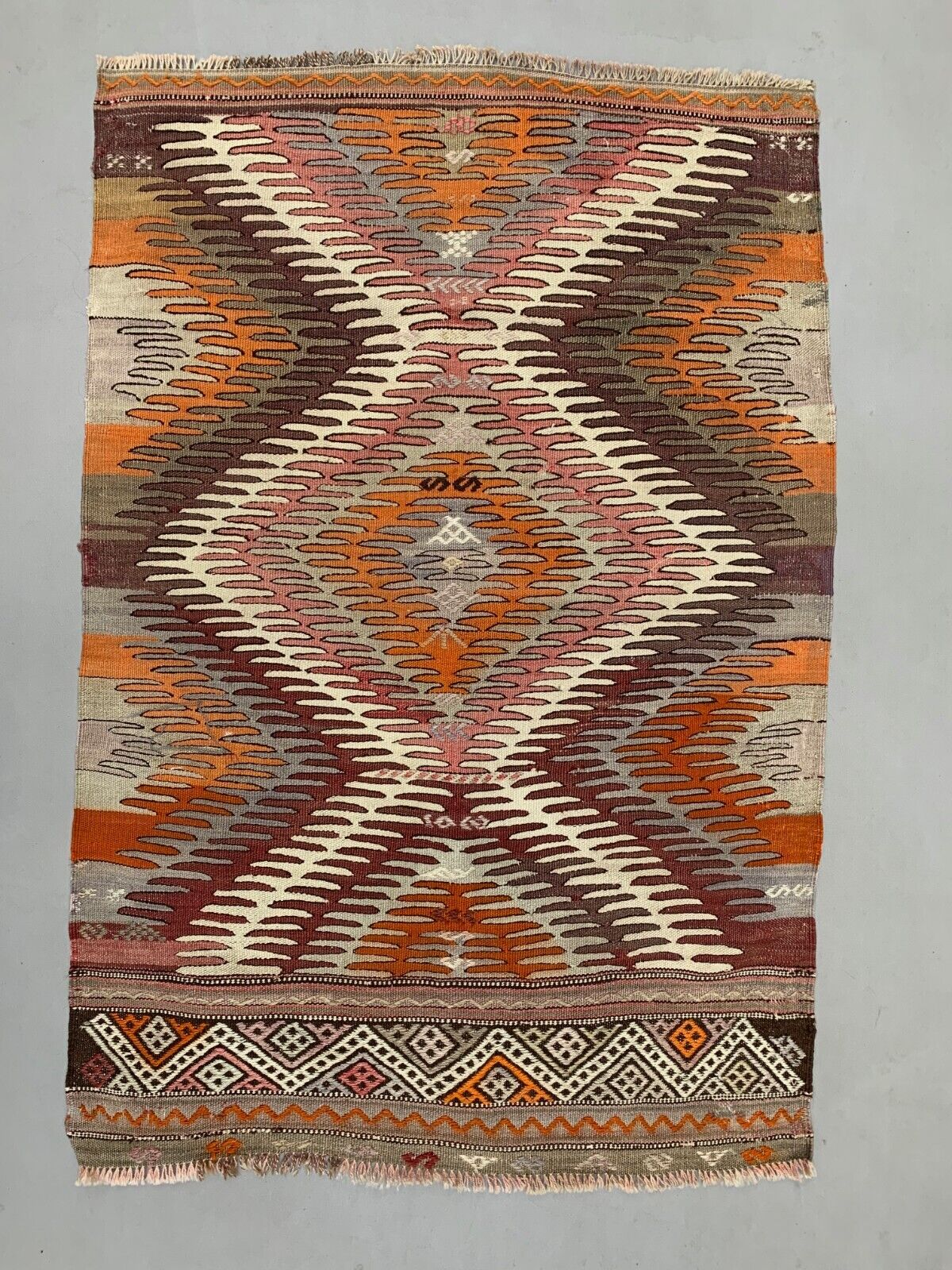 Vintage Turkish Kilim 140x96 cm Tribal Kelim Rug, Medium