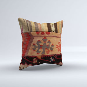 Vintage Turkish Kilim Cushion Cover 40x40 cm Square Wool Kelim Pillowcase  40802