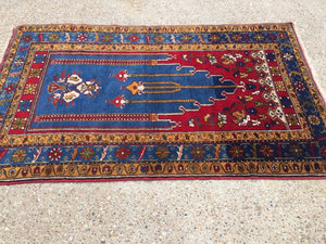 £950 Turkish Vintage Prayer Rug vegetable dye170x100cm Persian Afghan Tribal Home, Furniture & DIY:Rugs & Carpets:Rugs kilimshop.myshopify.com