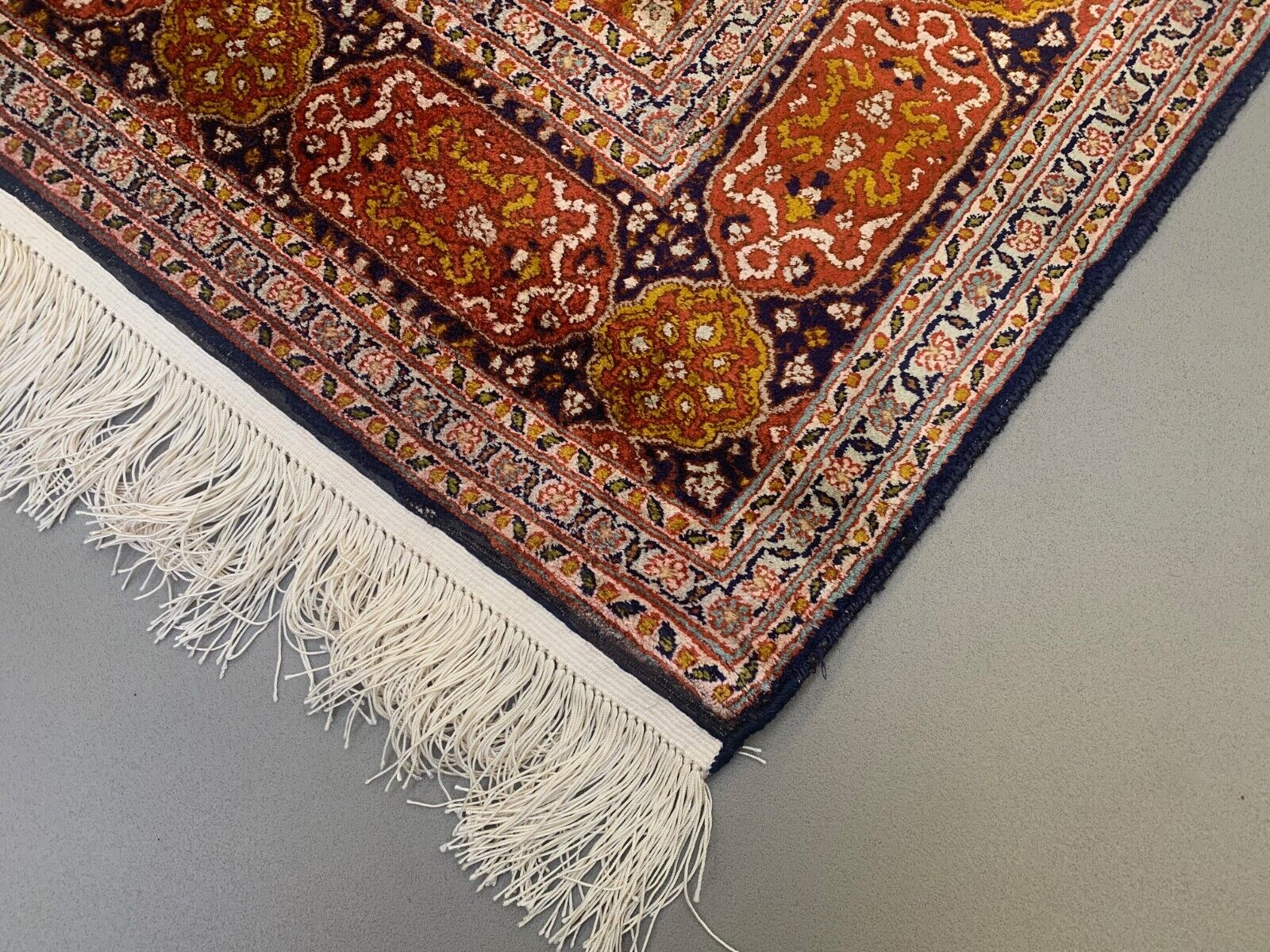 Extremely Fine Vintage Tribal Silk Rug, 195x121 cm, Handmade