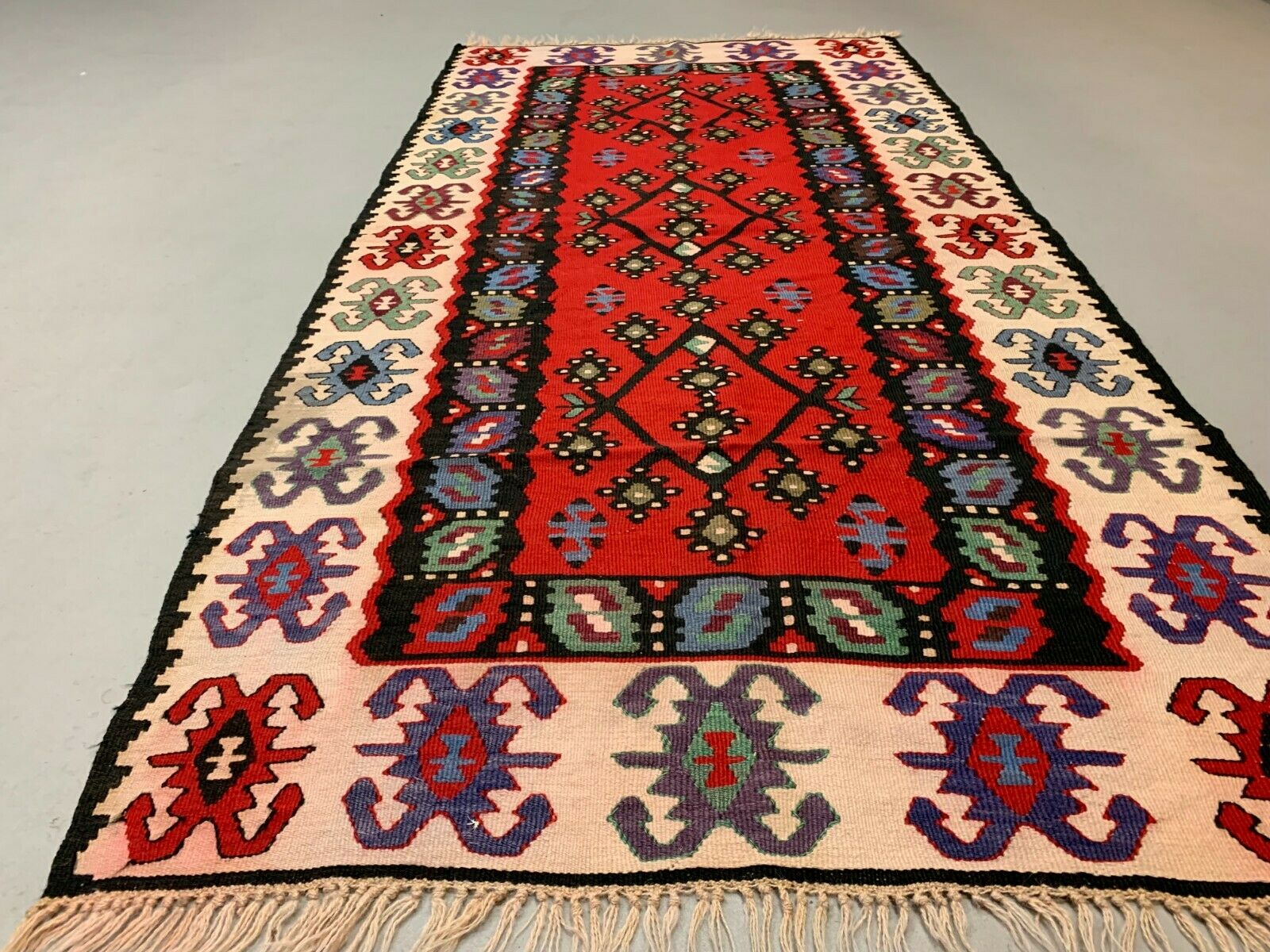 Vintage Turkish Kilim, Serbian Pirot Kelim Rug shabby wool 200x100 cm Medium Antiques:Carpets & Rugs kilimshop.myshopify.com