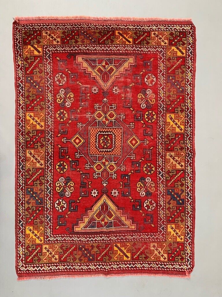 Vintage Western Turkish Rug Oriental 183x128 cm Tribal Medium Carpet,