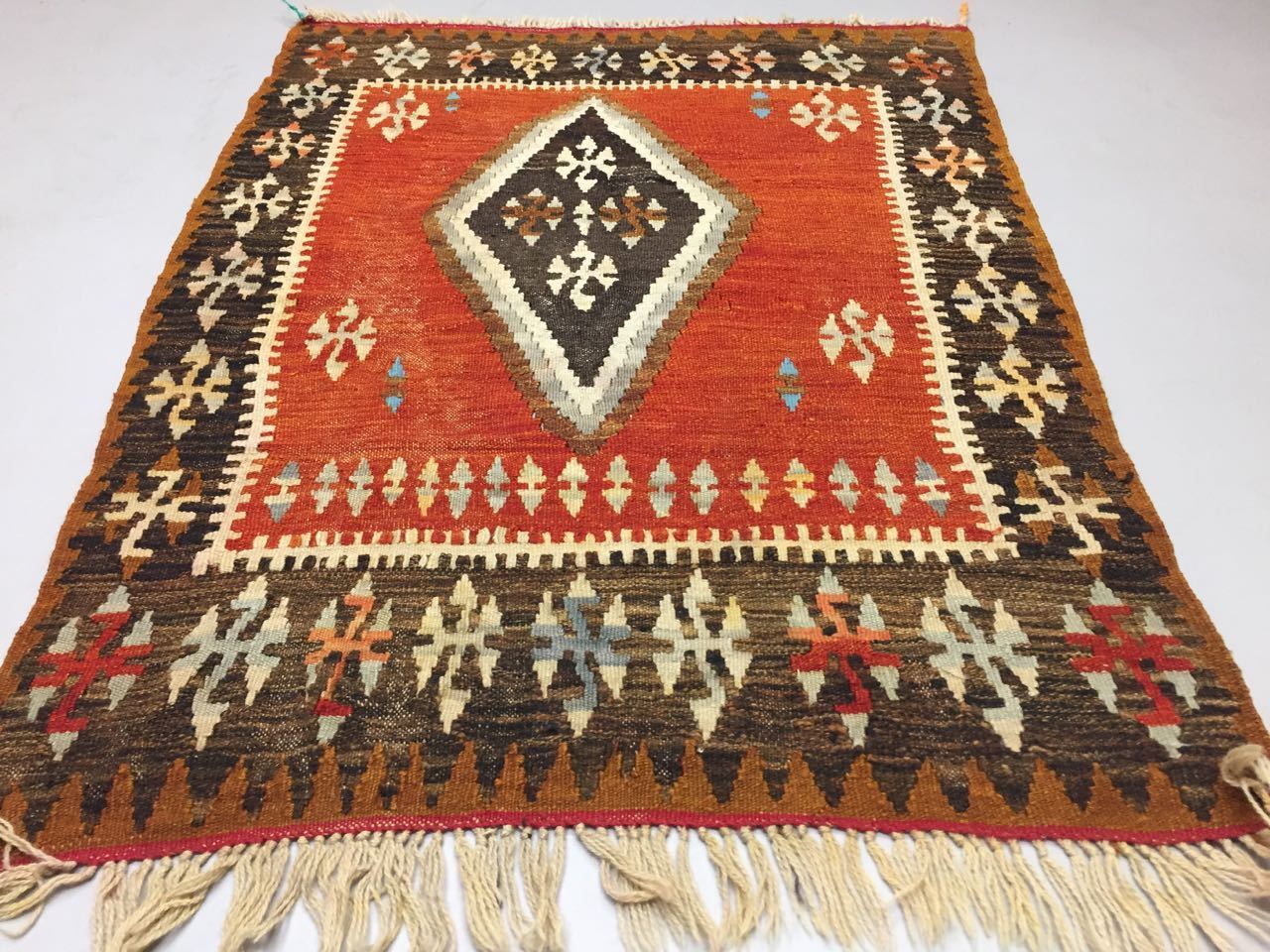 Tribal Turkish Kilim Rug shabby vintage wool country home Kelim 130x97cm Antiques:Carpets & Rugs kilimshop.myshopify.com