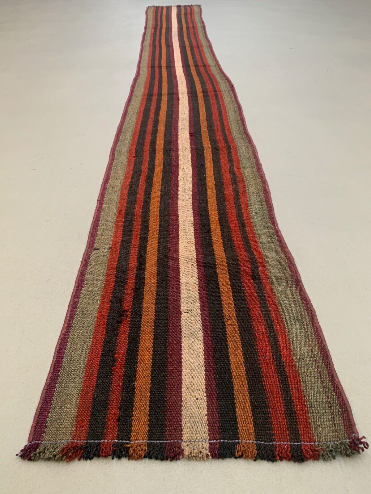 Old Turkish narrow Kilim Runner 365x46 cm shabby chic, vintage kelim