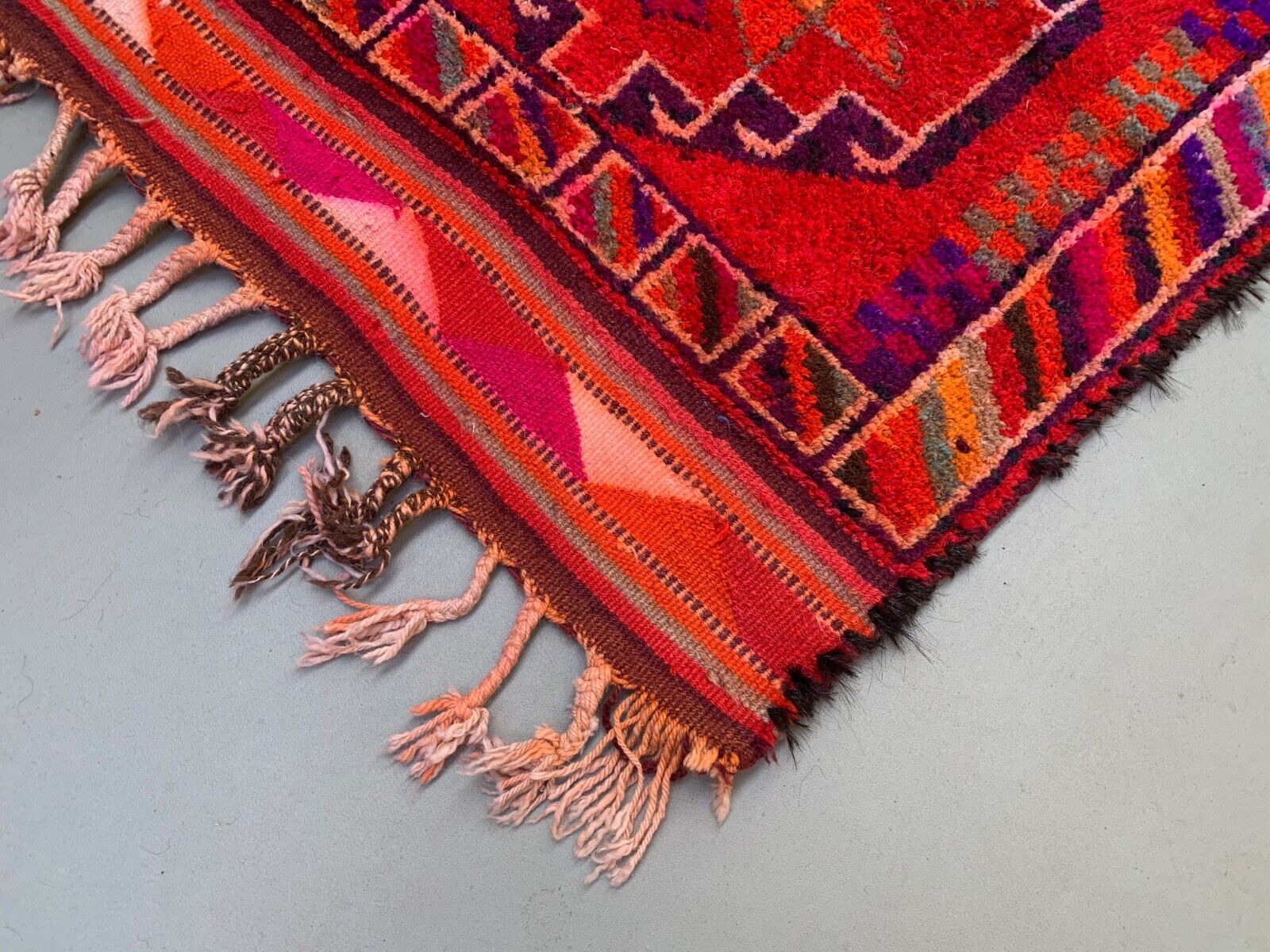 Vintage Turkish  Tribal Runner 417x94 cm veg dye wool rug tribal, handmade