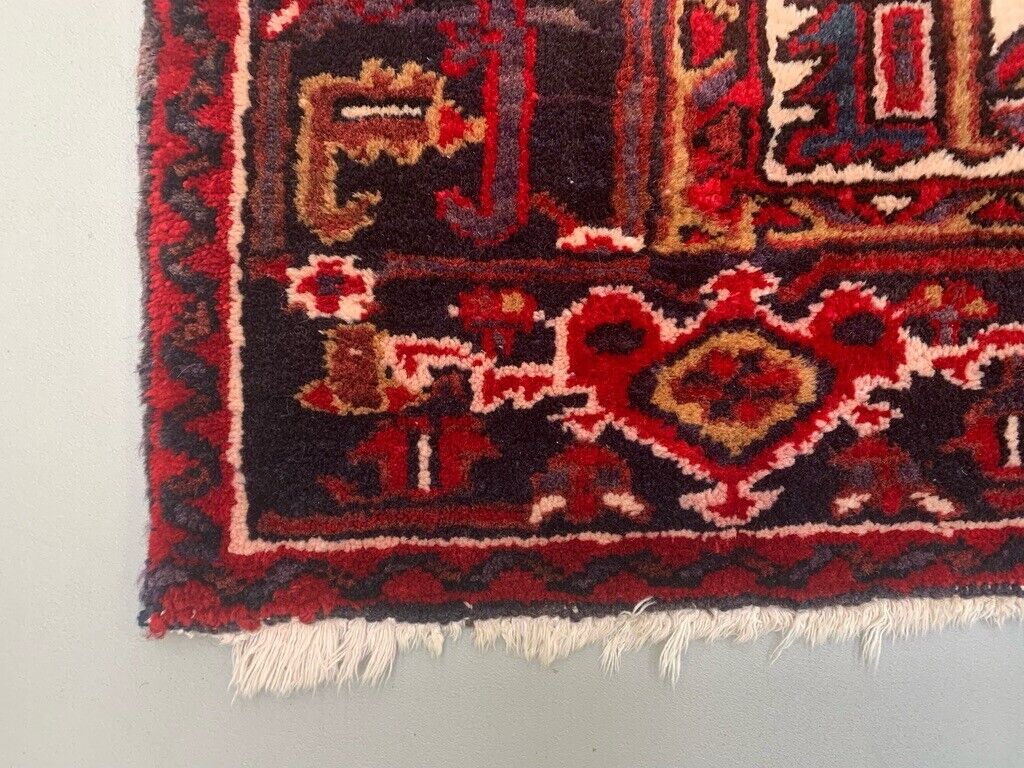 Antique Heriz Rug 335x235 cm Wool Oriental Hand Made Carpet Red, Brown, Blue