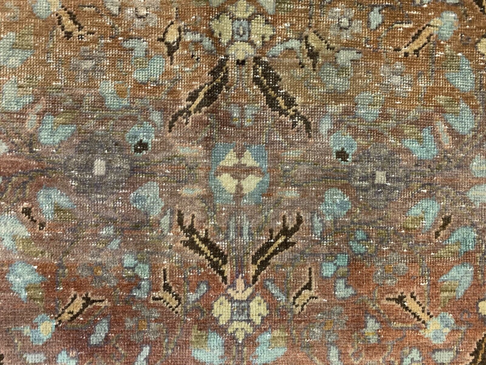 Distressed Turkish Rug 215x140 cm wool Vintage shabby Tribal Brown, Red, Beige kilimshop.myshopify.com