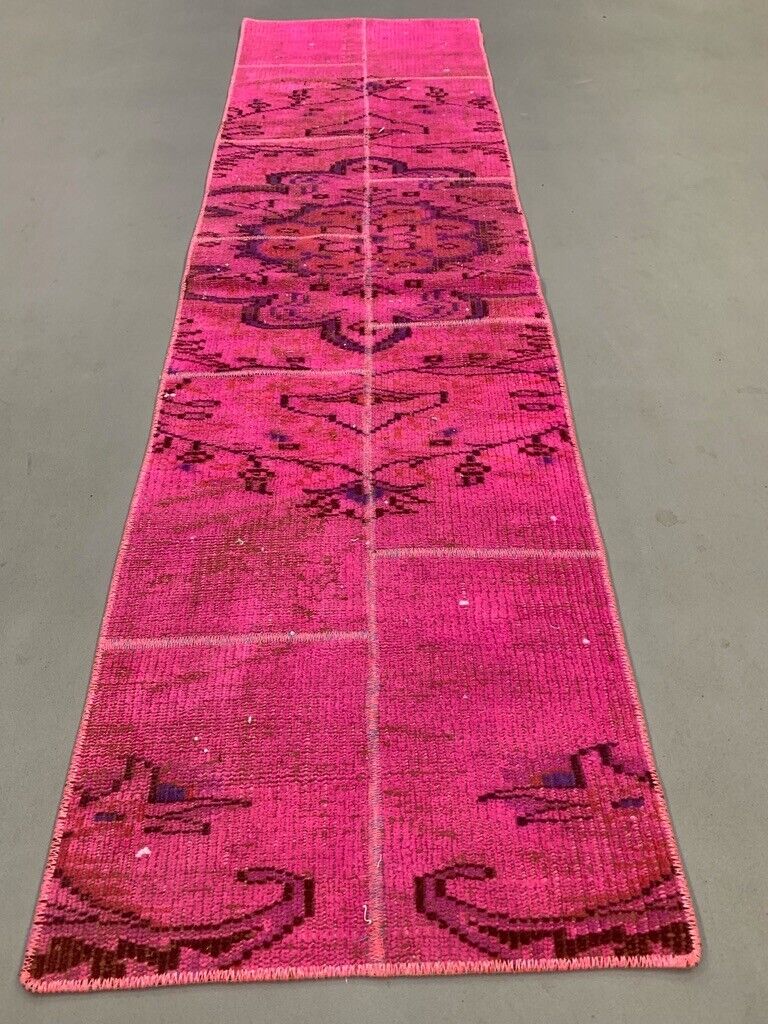 Vintage Turkish Patchwork Runner 180x50 cm Wool Rug 2167