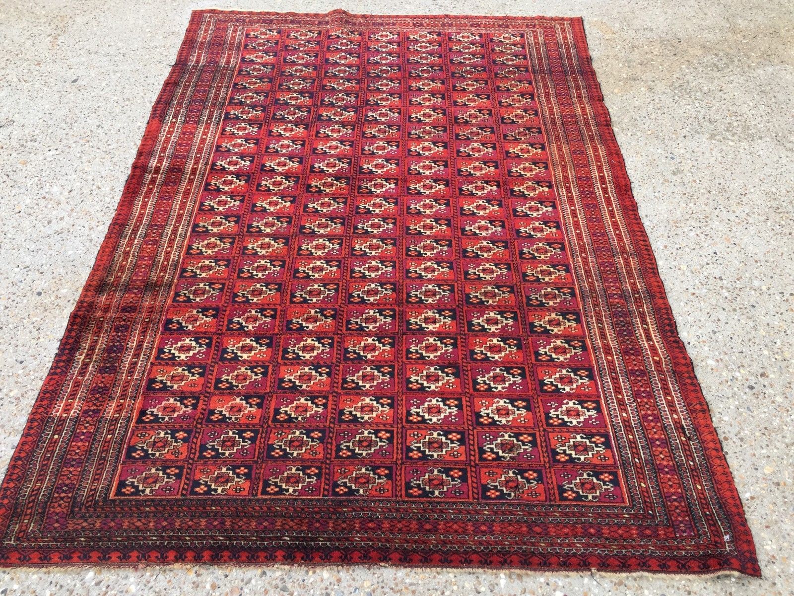 Antique Vintage Traditional Turkoman Rug Oriental Hand Made Rug 180x122cm boho Antiques:Carpets & Rugs kilimshop.myshopify.com