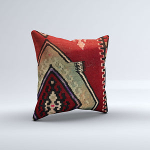 Vintage Turkish Kilim Cushion Cover 60x60 cm Square Wool Kelim Pillowcase 66415