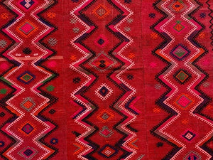 Medium Vintage Turkish Kilim Rug 160x125 cm Wool Kelim, Square