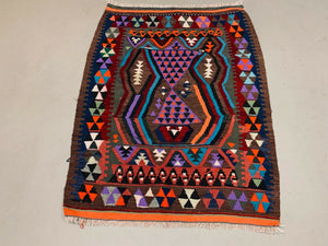 Traditional Turkish Kilim Rug shabby vintage wool Boho Kelim 105x83 cm Small Antiques:Carpets & Rugs kilimshop.myshopify.com