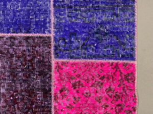 Vintage Turkish Patchwork Runner 300x60 cm Wool Rug 2180