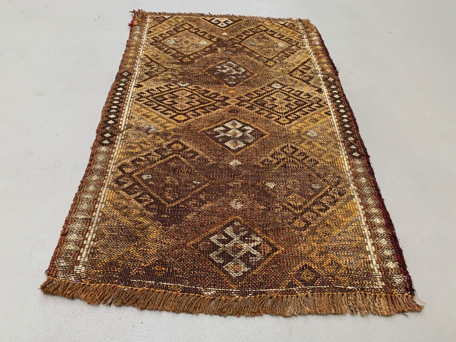 Vintage Turkish Mini Kilim 77x47 cm Wool Small Kelim Runner