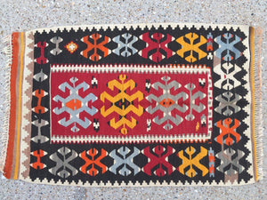 Antique Turkish Kilim Rug shabby vintage old wool country home Kelim 120x79cm Antiques:Carpets & Rugs kilimshop.myshopify.com
