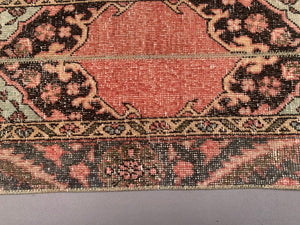 Distressed Turkish Narrow Runner 353x54 cm wool Vintage Tribal Rug