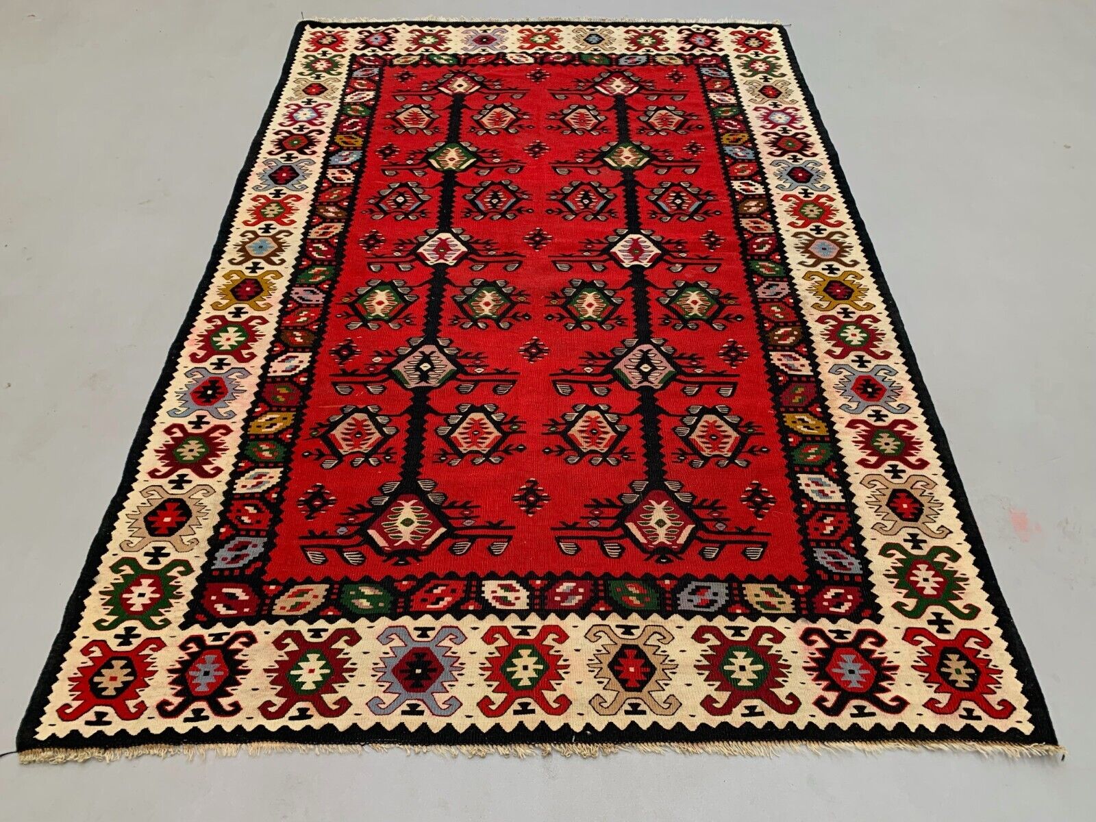 Vintage Kilim, Serbian Pirot Kelim Rug shabby wool 210x144 cm large