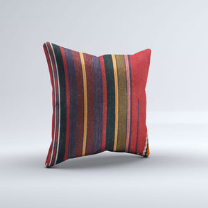 Vintage Turkish Kilim Cushion Cover 60x60 cm Square Wool Kelim Pillowcase 66427