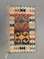 Vintage Turkish Mini Kilim 82x54 cm Wool Small Kelim Runner, shabby Chic