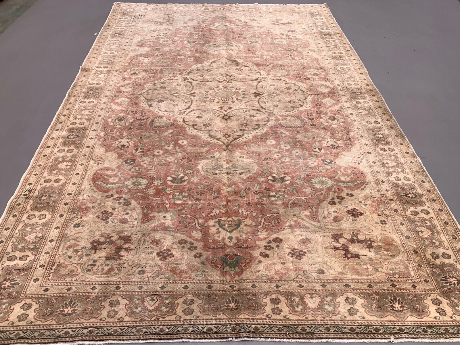 Vintage Turkish Rug 297x197 cm, Tribal Wool Carpet Large