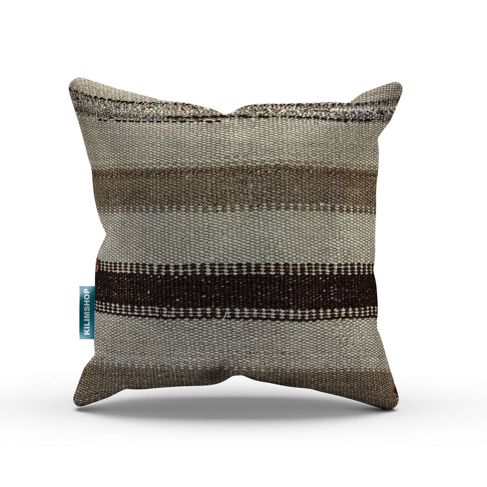 Vintage Kilim Cushion Cover 40x40 cm Square Wool Kelim Pillow Moroccan Decor