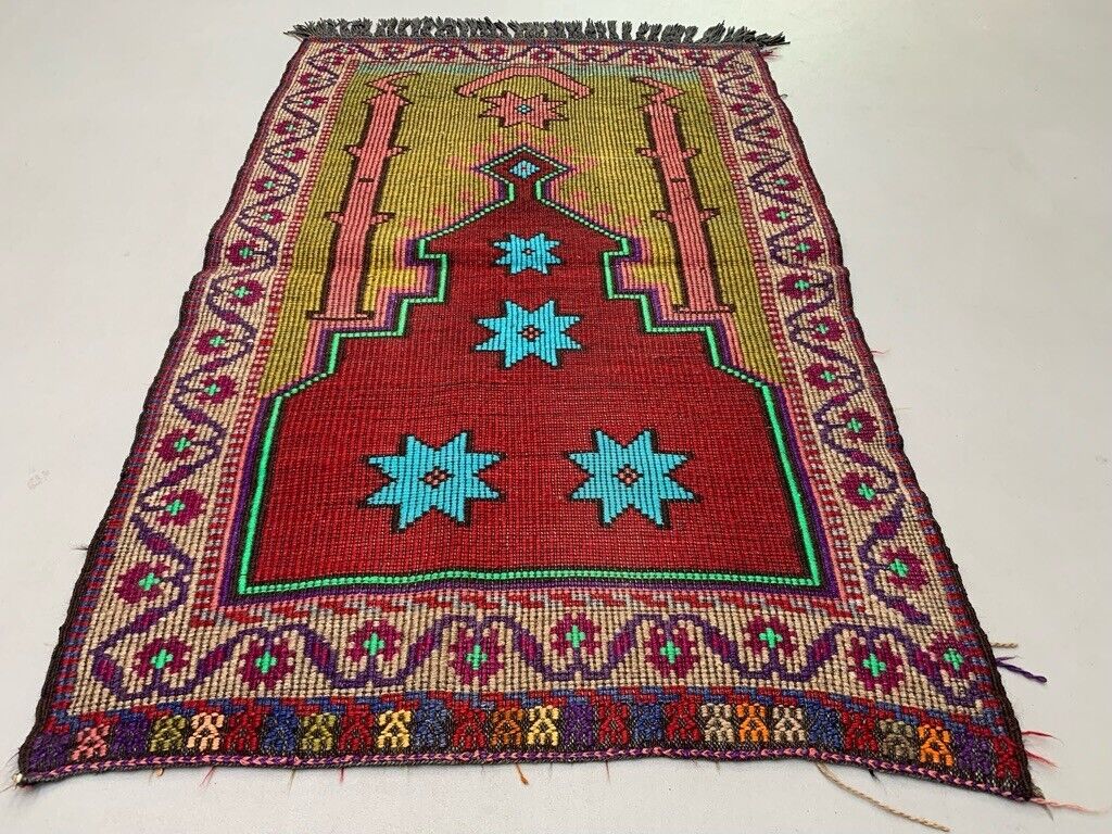 Small Vintage Turkish Kilim Rug 130x83 cm Wool Kelim