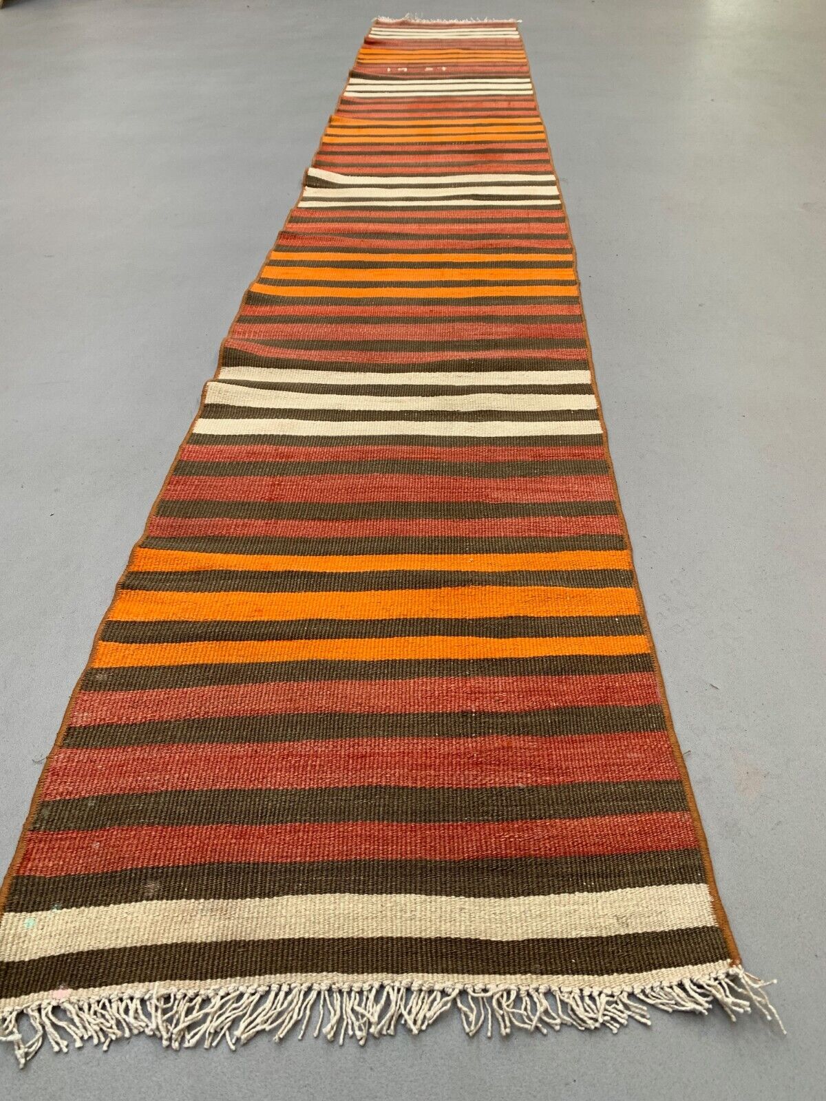 Old Turkish narrow Kilim Runner 330x51 cm shabby chic, vintage kelim