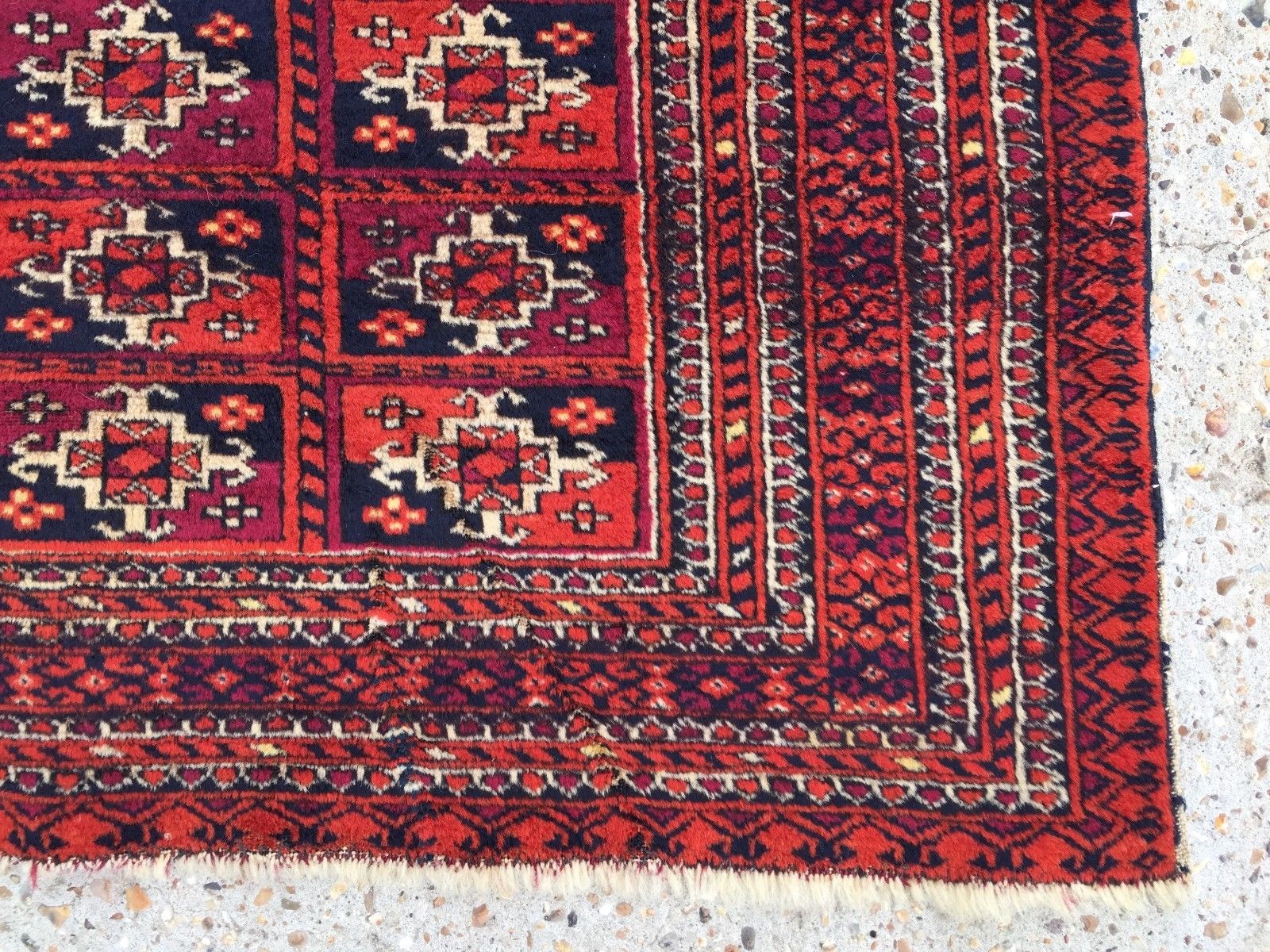 Antique Vintage Traditional Turkoman Rug Oriental Hand Made Rug 180x122cm boho Antiques:Carpets & Rugs kilimshop.myshopify.com