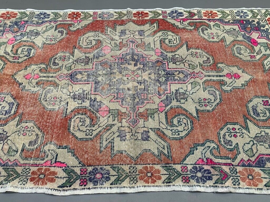 Vintage Turkish Rug 220x130 cm shabby Distressed carpet medium