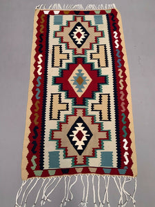 Vintage Kilim 166x94 cm Wool Kelim Rug Red Brown Blue Beige Medium