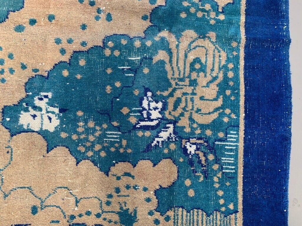 Vintage Turkish Rug 216x124 cm shabby Distressed carpet medium